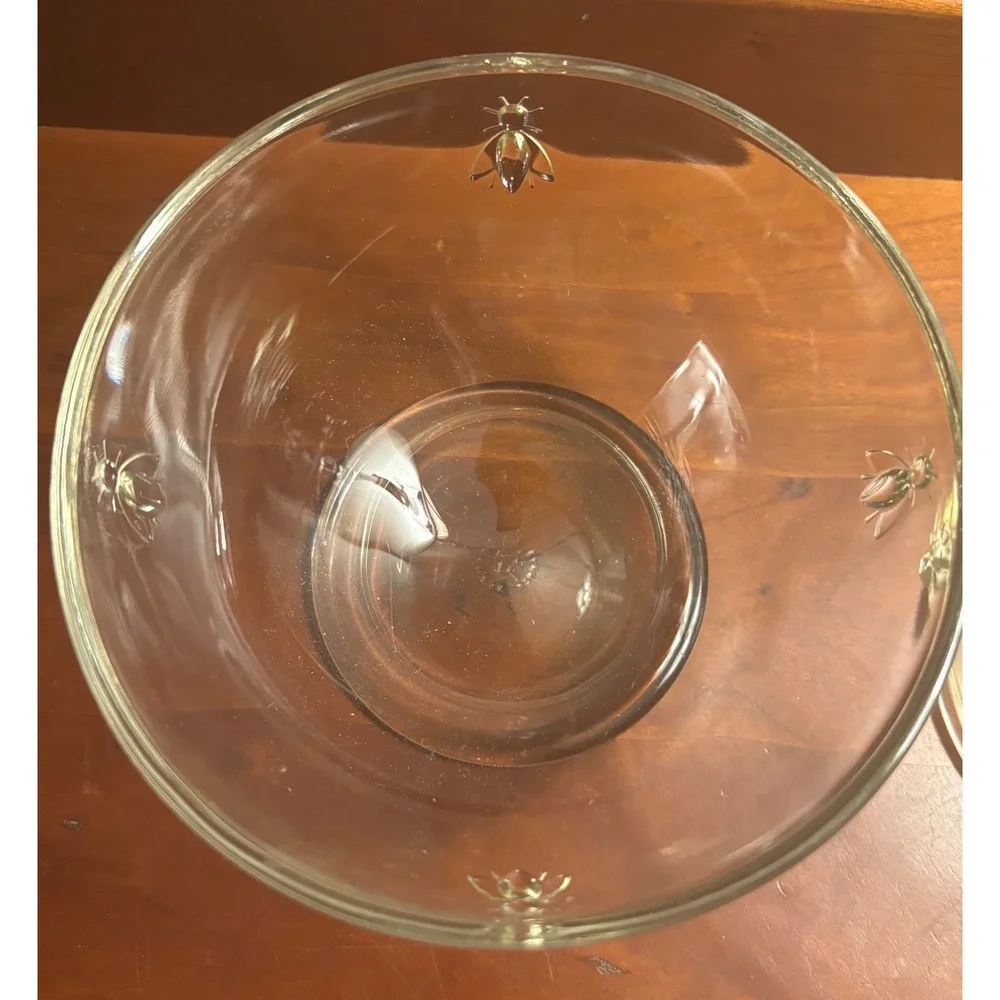 La Rochere Napoleon Bee Glass Footed Dessert Bowls Set of 2 Clear Made in France